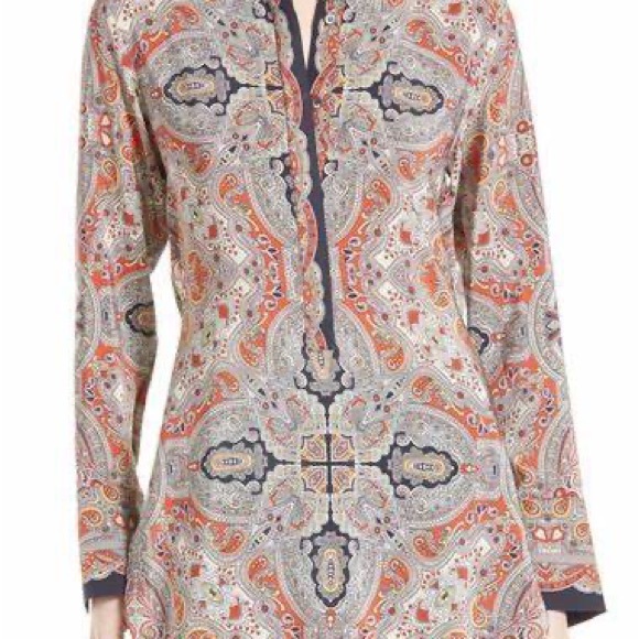 Theory silk print tunic - Picture 5 of 10